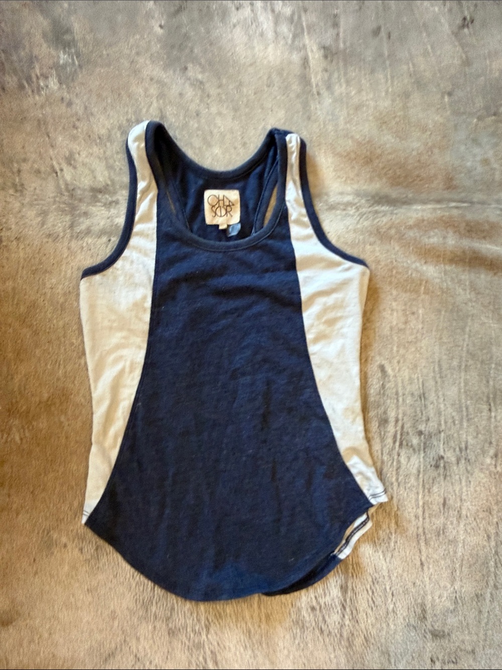 Chaser Navy and White Racerback Tank Top